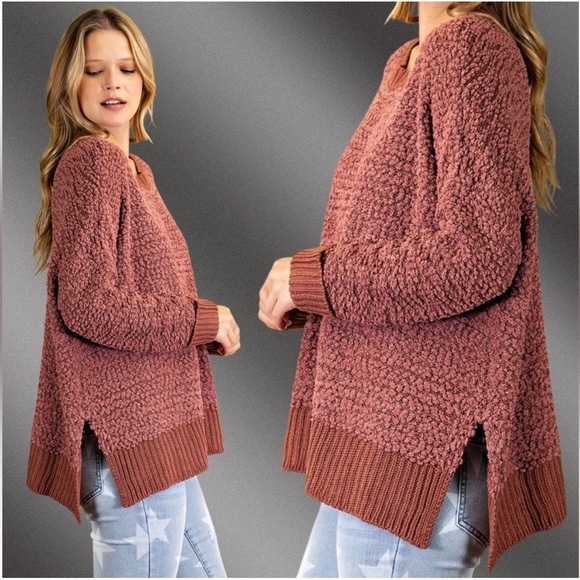 Easel "Maia" Pom-Pom Textured Ultra Lux Soft Cozy Comfortable LagenLook - Picture 4 of 11